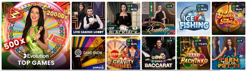 20Bet kaszinó élő játékok