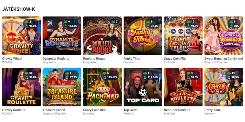 20Bet kaszinó játék-show játékok