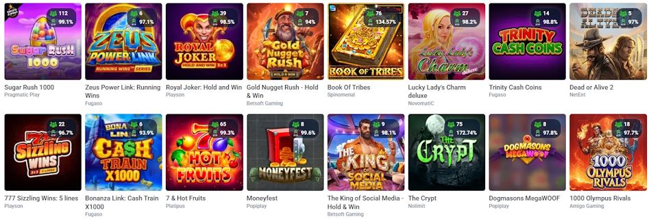 20Bet kaszinó nyerőgépes játékok