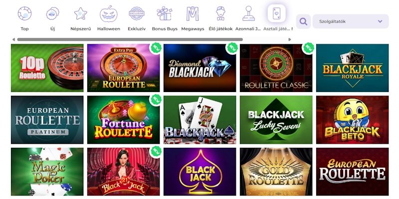 Alf Casino asztali játékok