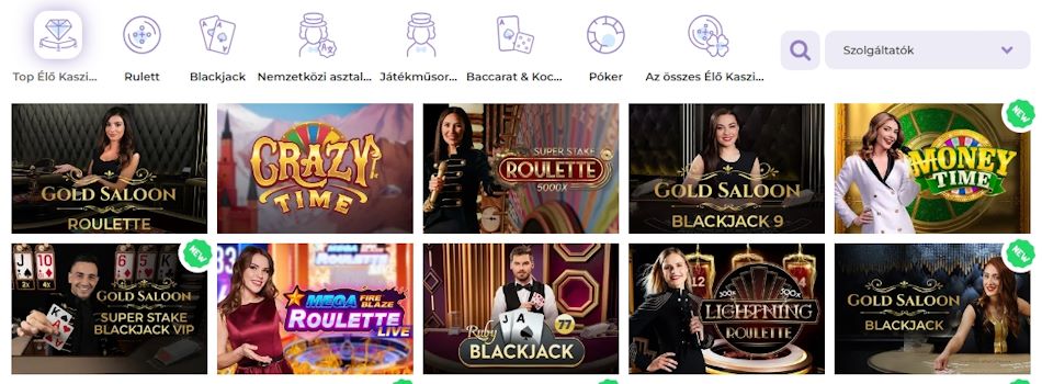 Alf Casino élő játékok