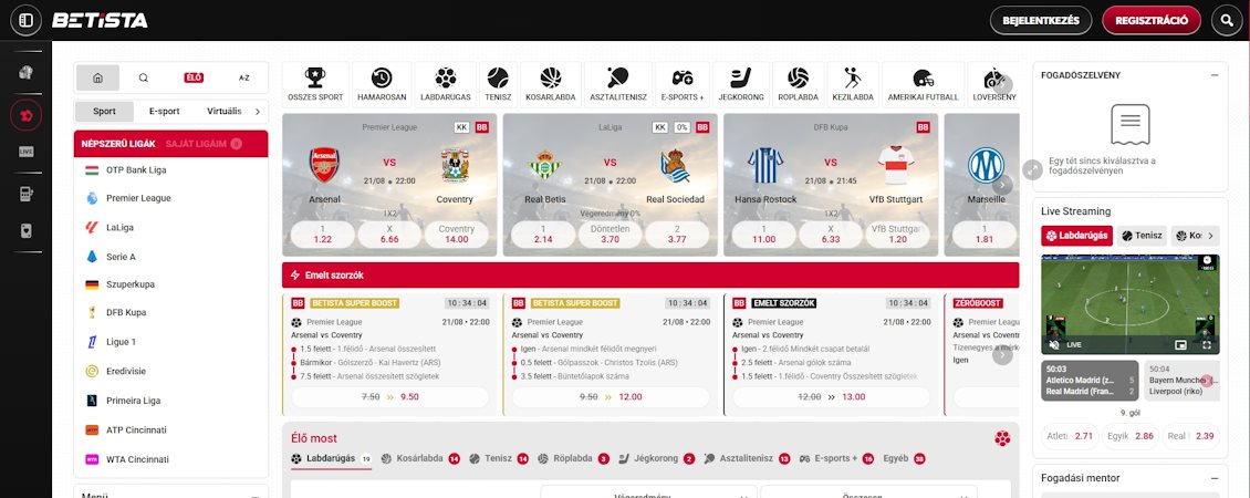 Sportfogadás a Betistánál