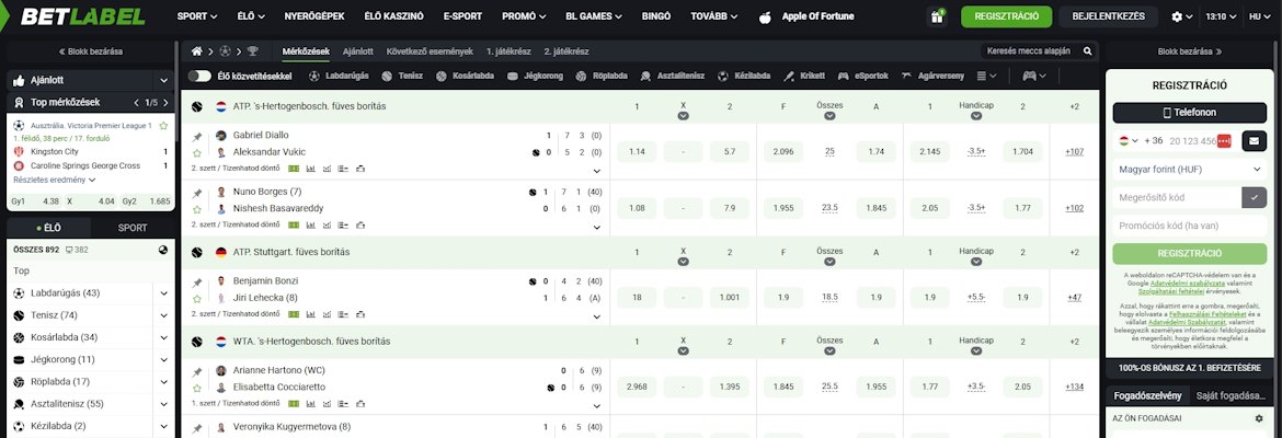 BetLabel sportfogadás