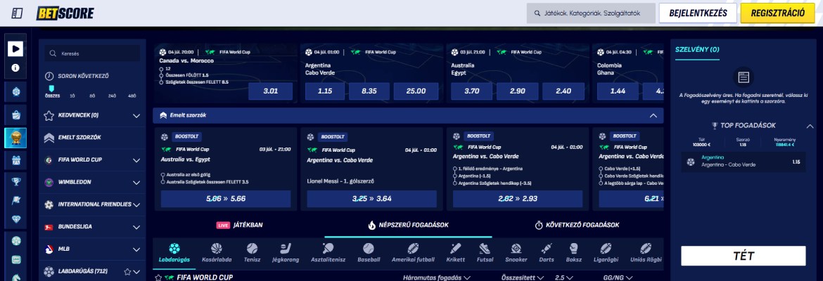 BetScore sportfogadás
