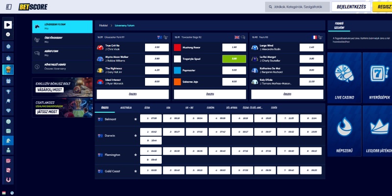 BetScore lóversenyfogadás