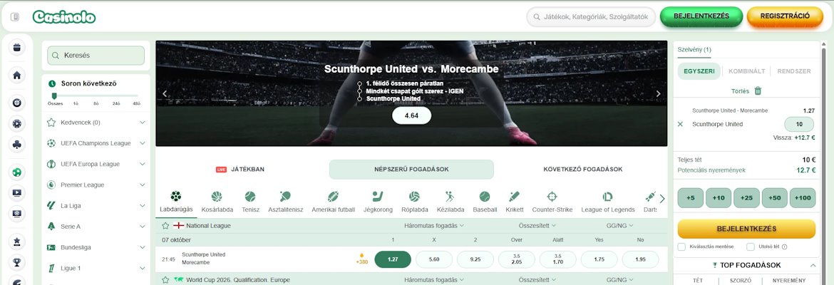 Casinolo sportfogadás