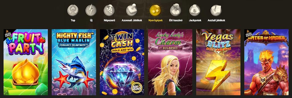 Casinoly kaszinó nyerőgépes játékok