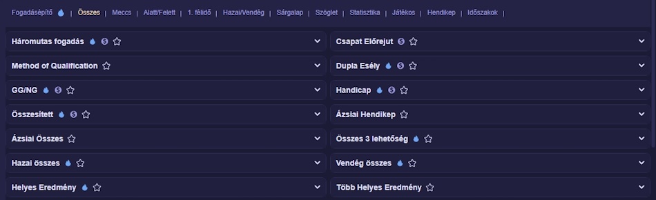 Diva Spin fogadási piacok