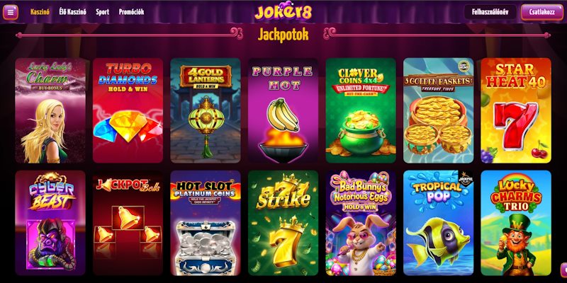 Joker8 kaszinó jackpot játékok