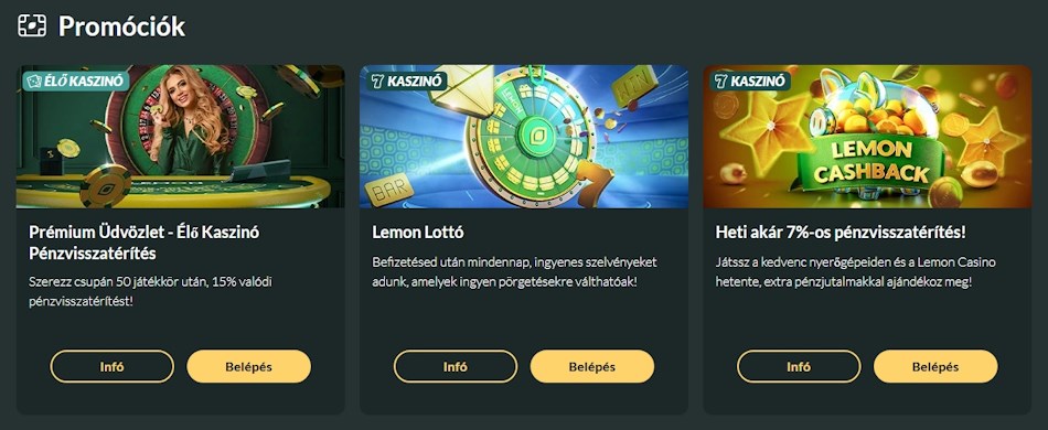 Lemon kaszinó bónuszok