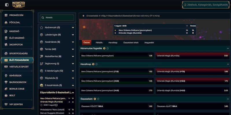 MonsterWin esport fogadás