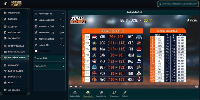 MonsterWin virtuális sportok