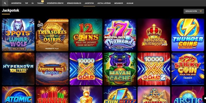 Olympusbet kaszinó jackpot játékok