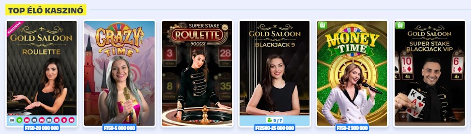OnlySpins kaszinó élő játékok