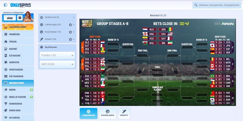 OnlySpins virtuális sportok