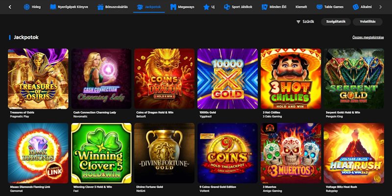 Slotimo kaszinó jackpot játékok