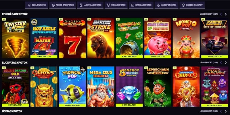 Sportuna kaszinó jackpot játékok