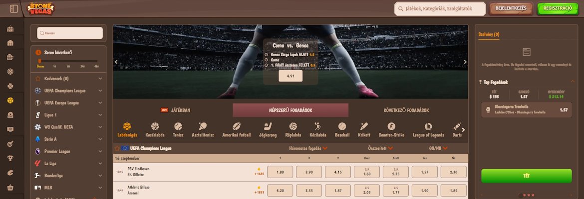 Stonevegas sportfogadás