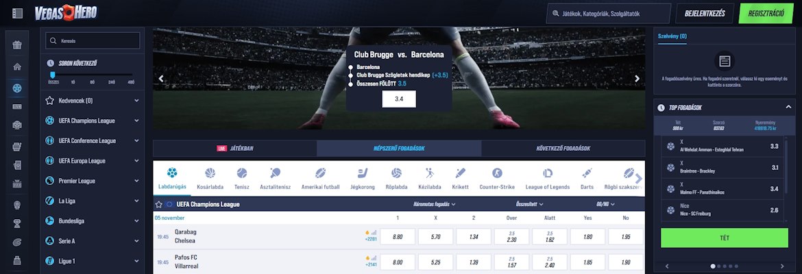 VegasHero sportfogadás