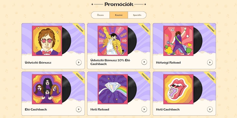 Vinyl kaszinó bónuszok