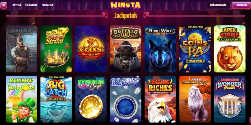 Winota kaszinó jackpot játékok