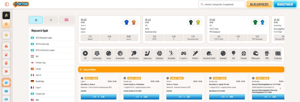 Wyns sportfogadás