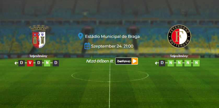 Foci Tippek: Braga - Feyenoord 2025. szeptember 24. - Európa-liga