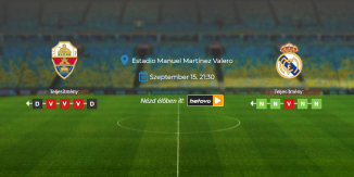 Foci Tippek: Elche - Real Madrid 2026. szeptember 15. - LaLiga