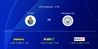 Foci Tippek: FC Porto - Manchester City 2026. szeptember 08. - Bajnokok Ligája