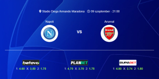 Foci Tippek: Napoli - Arsenal 2026. szeptember 09. - Bajnokok Ligája
