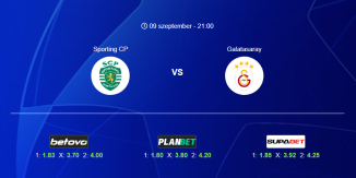 Foci Tippek: Sporting CP - Galatasaray 2026. szeptember 09. - Bajnokok Ligája
